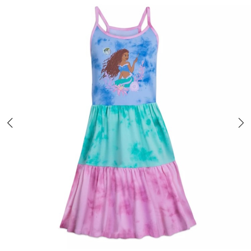 Ariel Tie Dye Summer Dress Girls Size Disney The Little Mermaid Live SIZE 9/10